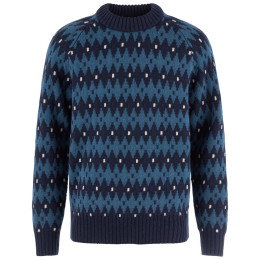 Maglione da uomo Fjällräven Övik Jacquard Knit M blu Dark Navy-Indigo Blue