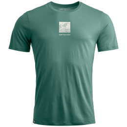 Maglietta funzionale da uomo Ortovox 120 Cool Tec Abstract turchese Arctic Grey