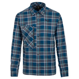 Camicia da uomo Salewa Fanes Flannel 4 Pl M L/S Srt. blu/bianco MPoseid/Ombre/White