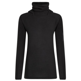 Felpa da donna Icebreaker Wom Mer 400 RealFleece Grid Pulover Hood nero Black