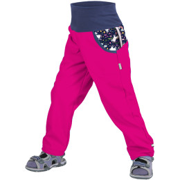 Pantaloni softshell per bambini Unuo bez zateplení vzor rosa