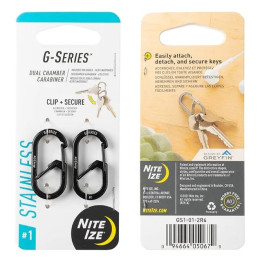 Set di moschettoni Nite Ize G-series #1 nero Černá