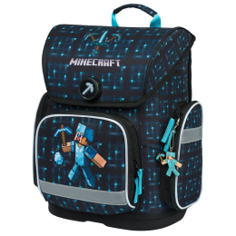 Zaino per la scuola elementare Baagl Ergo nero/blu Minecraft Blue Axe