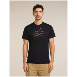 Maglietta funzionale da uomo Icebreaker Merino Blend 125 Cool-Lite™ Sphere SS Tee Across the Peaks nero BLACK