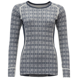 Maglietta sportiva da donna Devold Alnes Woman Shirt nero/bianco Night