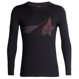 Maglietta da uomo Icebreaker Mens 200 Oasis Deluxe Raglan LS Crewe La Meije