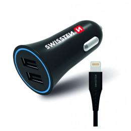 Adattatore da auto Swissten Car Charger + Lightning Cable nero Black