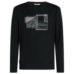 Maglietta da uomo Icebreaker Men Merino 150 Tech Lite LS Tee Peak Balance nero Black