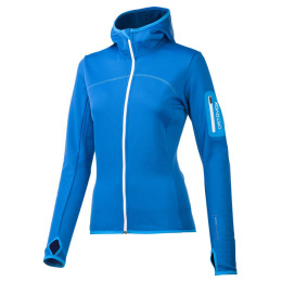 Felpa da donna Ortovox Merino Fleece Hoody blu BlueOcean