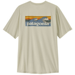 Maglietta da uomo Patagonia Men's Capilene Cool Daily Shirt - Boardshort Logo beige Dyno White