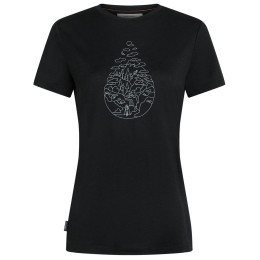 Maglietta da donna Icebreaker Women Merino 150 Tech Lite SS Tee Hike Path nero Black