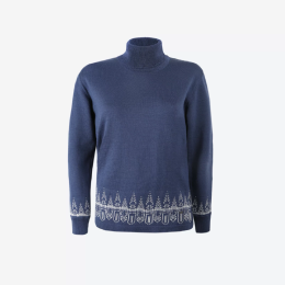 Maglione con collo alto da donna Kama 5052 blu light blue