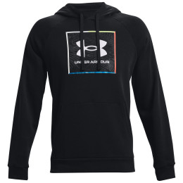 Felpa da uomo Under Armour Rival Flc Graphic Hoodie nero Black / / White