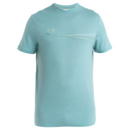 Maglietta da uomo Icebreaker Men Merino 150 Tech Lite III SS Tee Cadence Paths azzurro Cloud Ray