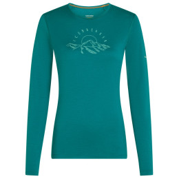 Maglietta sportiva da donna Icebreaker Women Merino 200 Oasis LS Crewe Sunrise Summit turchese Tidal Teal