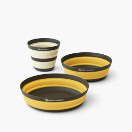 Set di stoviglie Sea to Summit Frontier UL Collapsible Dinnerware Set 1P 3 Piece giallo/bianco