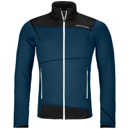 Giacca in pile da uomo Ortovox Fleece Light Jacket M blu/nero Deep Ocean
