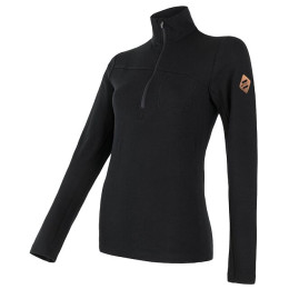 Maglietta sportiva da donna Sensor Merino Extreme zip nero Black