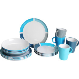 Set di stoviglie Brunner Aquarius Lunch Box blu/bianco