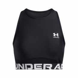 Top da donna Under Armour HeatGear Rib Tank nero/bianco Black