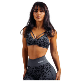 Reggiseno sportivo Nebbia Medium Support Leopard Sports Bra Primal nero BLACK LEOPARD
