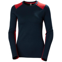 Maglietta sportiva da donna Helly Hansen W Lifa Merino Midweight Crew blu Navy