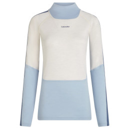 Maglietta sportiva da donna Icebreaker Women Mer 200 Oasis+ LS High Neck bianco/blu Zin/Ecrht/Dw/Cb