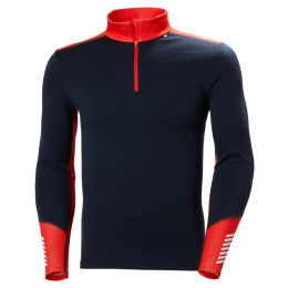 Maglietta funzionale da uomo Helly Hansen Lifa Merino Midweight 1/2 Zip blu scuro Navy