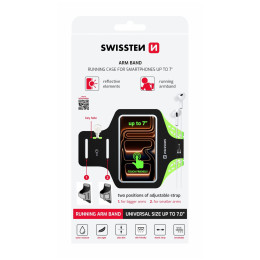 Custodia per telefono Swissten Armband Case 7.0" nero černá