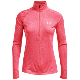 Maglietta sportiva da donna Under Armour Tech 1/2 Zip - Twist 2022 rosa Cerise / Pink Lemonade / Metallic Silver