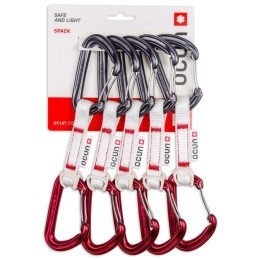Set express Ocún Hawk Qd Wire Bio-Dyn-Ring 15 mm 10 cm 5-Pack rosso/grigio Red