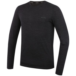 Maglietta da uomo MOOA MerinoSilk 160 long nero black melange