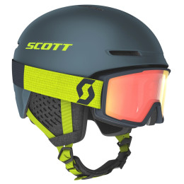 Set di casco e occhiali Scott Helmet Track + brýle Factor grigio/verde storm grey/ultralime yellow