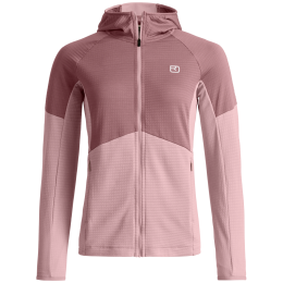 Felpa tecnica da donna Ortovox Fleece Light Grid Hoody W rosa Dawn Rose