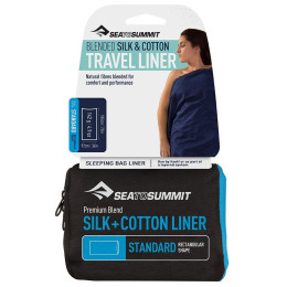 Sacco lenzuolo Sea to Summit Silk+Cotton Liner Standard Rec blu NavyBlue