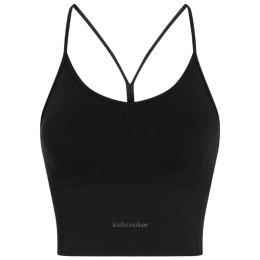 Reggiseno sportivo Icebreaker Merino Blend 260 Seamless Rib Strappy Tank nero BLACK