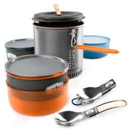 Set di stoviglie GSI Outdoors Halulite Dualist HS grigio