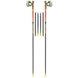 Bastoncini da trail running Leki Micro Trail Race rosso FloorescentRedNeonyellowNaturalcarbon