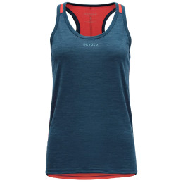 Canotta da donna Devold Running Woman Racerback blu/rosso Flood