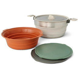 Set di stoviglie Sea to Summit Detour Essentials Camp Kitchen Kit 4 Piece argento/verde