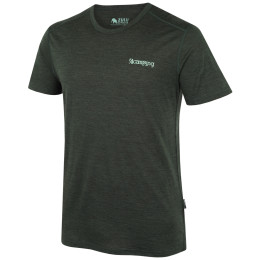 Maglietta da uomo Zulu Merino 160 Short 4C Comfy verde scuro dark green melange