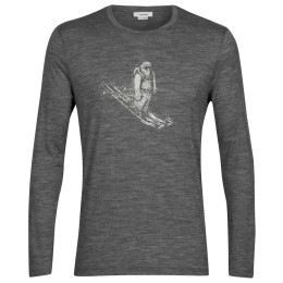 Maglietta da uomo Icebreaker Tech Lite II LS Tee Skiing Yeti grigio gritstone heather