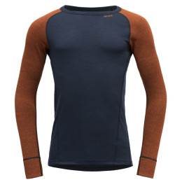 Maglietta funzionale da uomo Devold Duo Active Merino 205 Shirt blu/arancio Flame/Ink