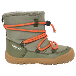 Stivali invernali per bambini Viking Outdoor Footwear Birch Barefoot Warm WP Pull-on Olive oliva Olive