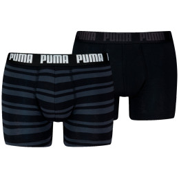 Boxer da uomo Puma Everyday Striped Boxers 2P nero Black