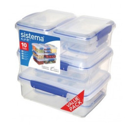 Scatola per alimenti Sistema Ten Pack Sw Trasparente Transparent with blue clips