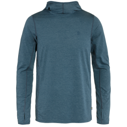 Felpa funzionale da uomo Fjällräven Abisko Sun-hoodie M blu/verde Indigo Blue