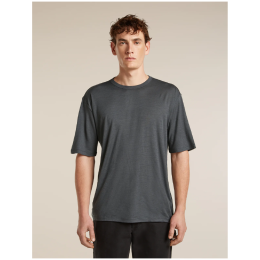 Maglietta funzionale da uomo Icebreaker Merino 150 Tech Lite SS Relaxed Tee grigio scuro OBSIDIAN