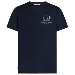 Maglietta da uomo Icebreaker Men Merino 150 Tech Lite SS Tee Peaceful Pass blu scuro Midnight Navy