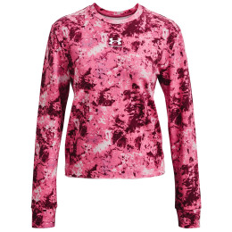 Felpa da donna Under Armour Rival Terry Print Crew rosa Pace Pink/White